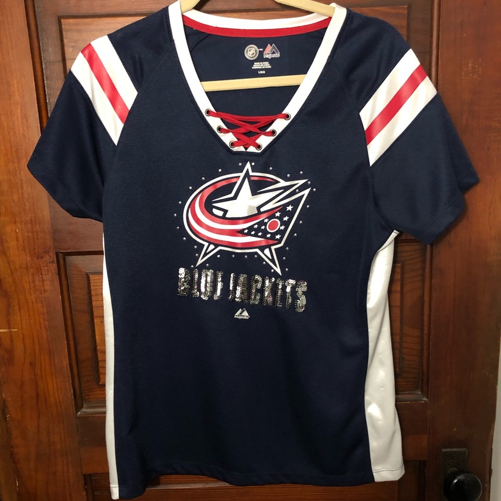 Columbus blue jackets lace up shirt